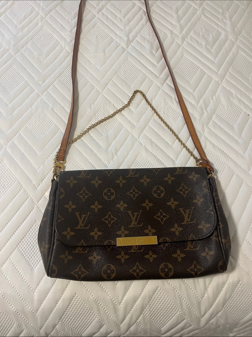 Louis Vuitton Monogram Canvas Shoulder Bag - Brown with Gold Hardware